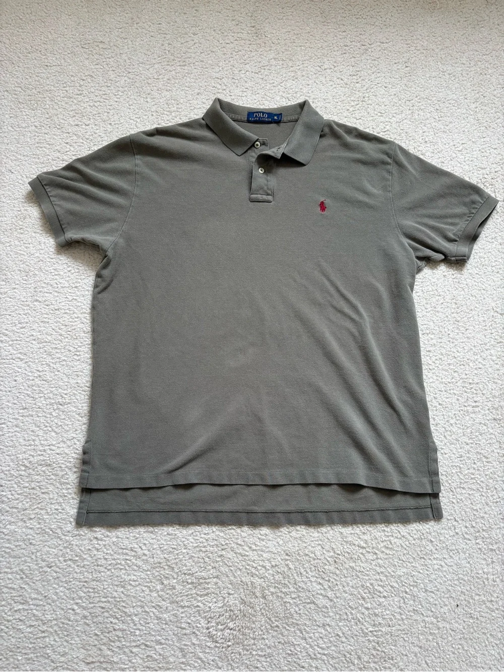 Polo Ralph Lauren olive green short sleeve polo shirt red logo sz XL preppy
